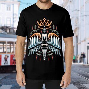Brand New Winged Spark Plug Graphic Tee - Black